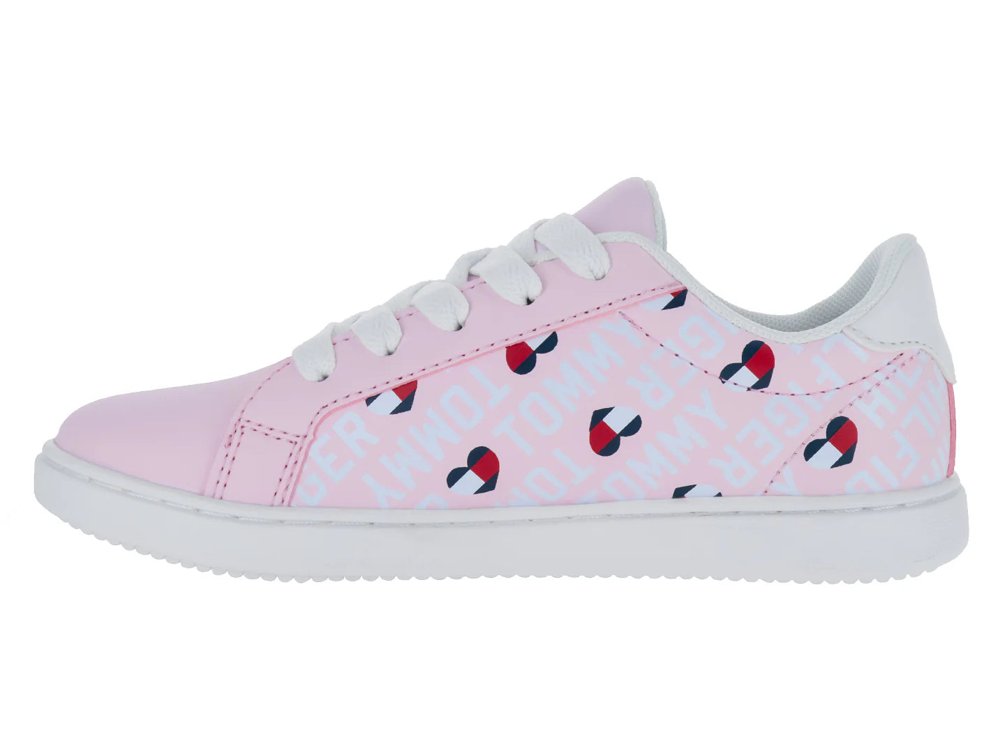 Tenis Tommy Hilfiger Iconic Court Rosa y Blanco para Niña