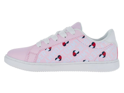 Tenis Tommy Hilfiger Iconic Court Rosa y Blanco para Niña