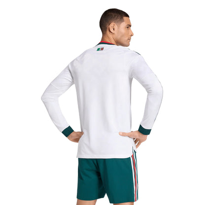 adidas Mexico Away Authentic Long Sleeve Mens Soccer Jersey 2026 White