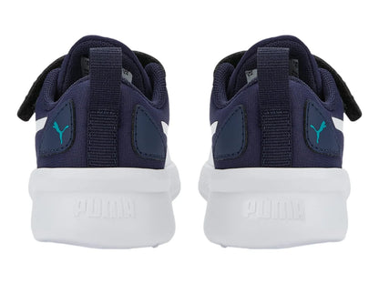 Tenis PUMA Flyer Runner V Azul Marino y Blanco para Niño
