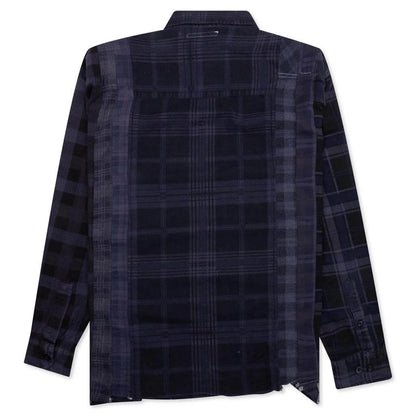 Flannel Shirt 7 Cuts Shirt Over Dye Purple