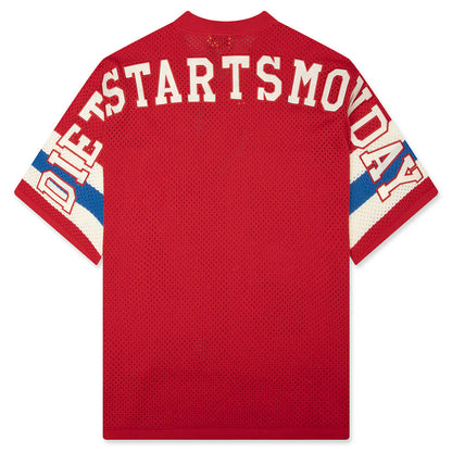 Knit Mesh Jersey Red