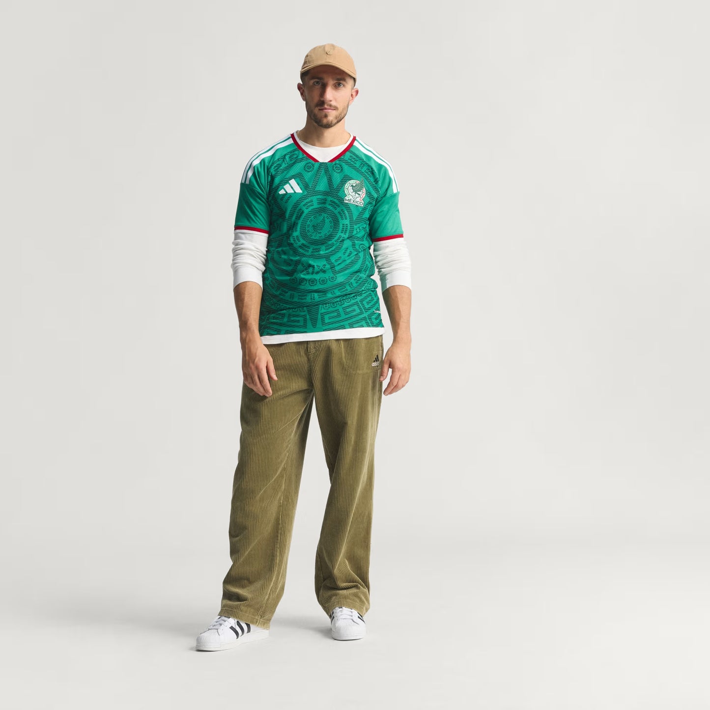 adidas Mexico Home Authentic Mens Soccer Jersey 26 Green