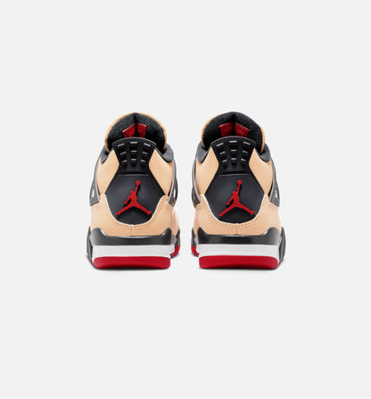 Air Jordan 4 Retro Grade School Lifestyle Shoe Sesame Fire Red Black White
