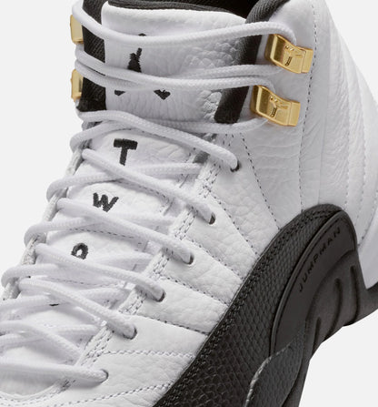 Air Jordan 12 Retro Taxi Grade School Lifestyle Shoe White Black Taxi