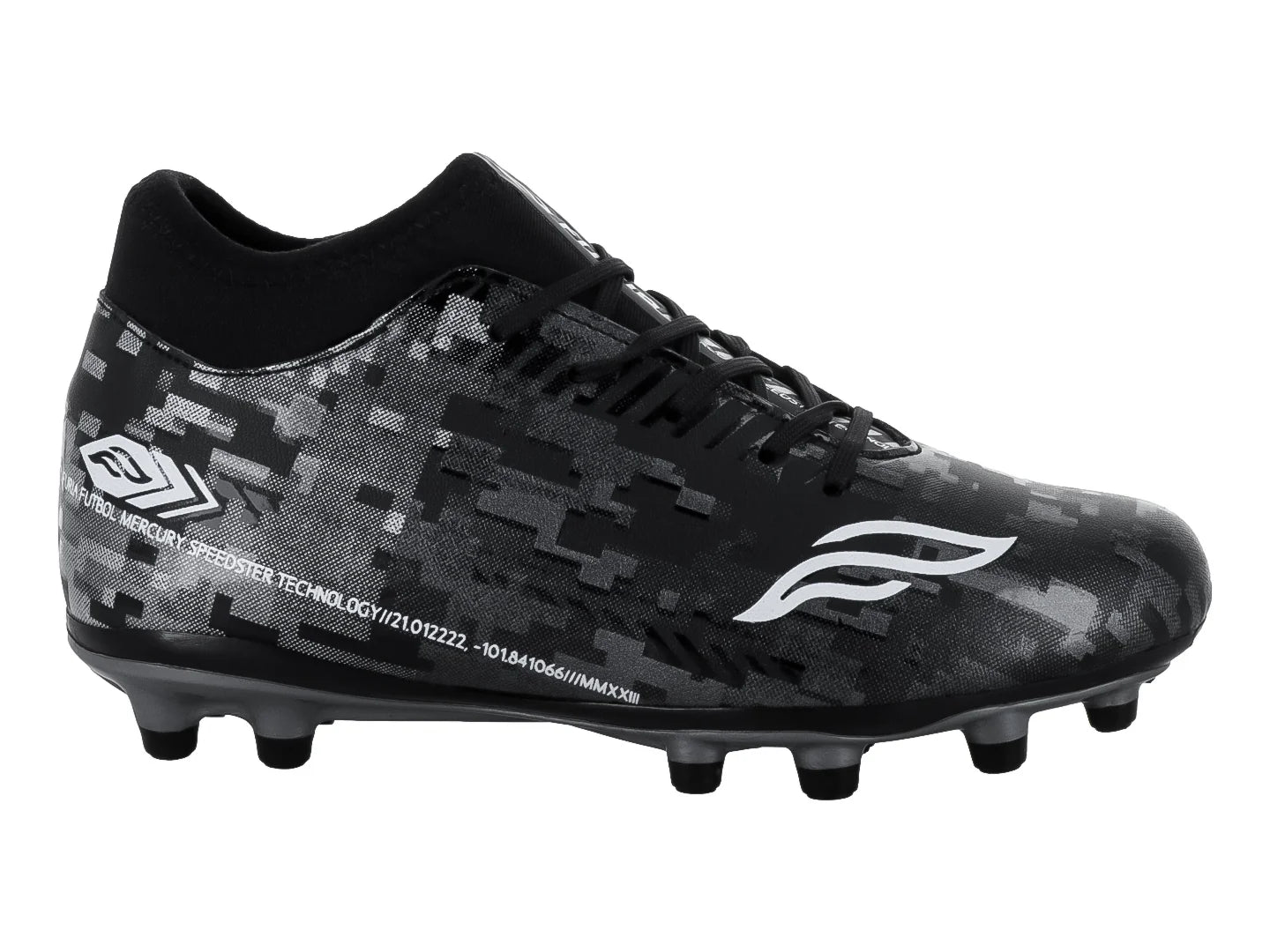 Tenis de Fútbol Furia Negro con Plata para Niño
