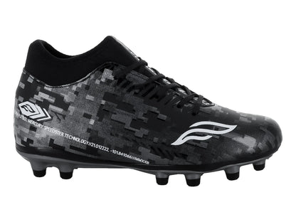 Tenis de Fútbol Furia Negro con Plata para Niño