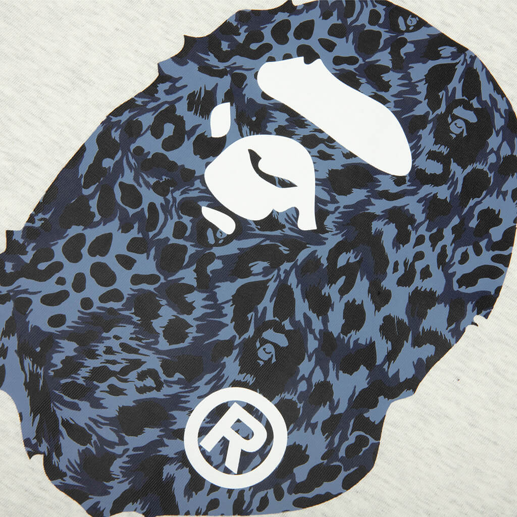 Wild Leopard Pattern Ape Head Relaxed Fit Tee Gray