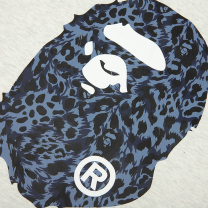 Wild Leopard Pattern Ape Head Relaxed Fit Tee Gray