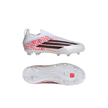 adidas F50 Elite Laceless FG Firm Ground Youth Soccer Cleats White Black Red