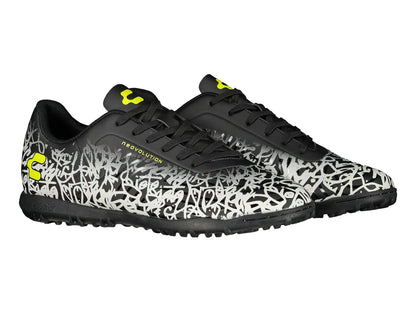 Tenis de Fútbol Charly Negro Blanco Amarillo para Hombre