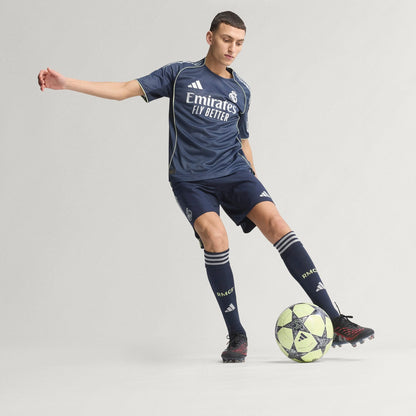 adidas Real Madrid Mens Away Authentic Soccer Jersey 25 26 Blue