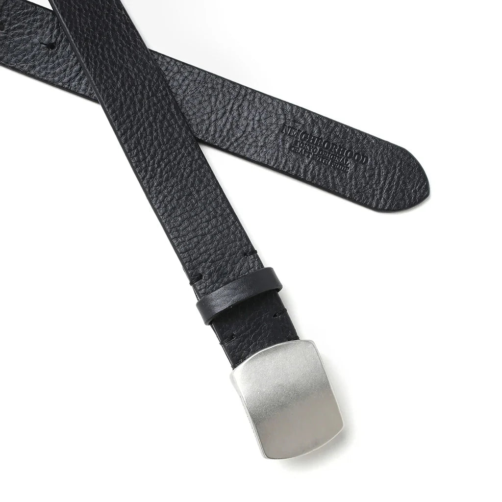 Leather Belt Wide Black