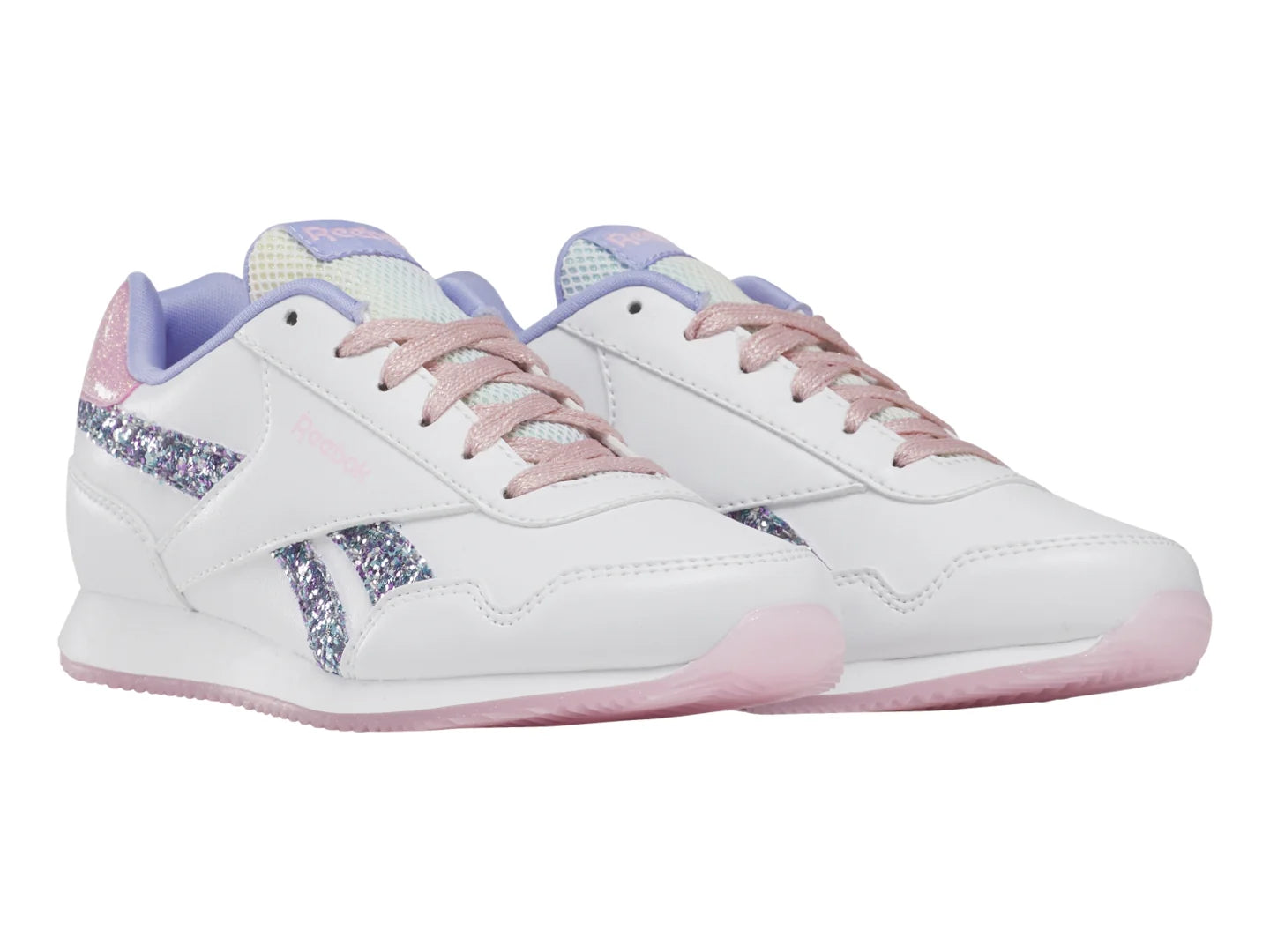 Tenis Reebok Royal CL Jog 30 Blanco y Rosa para Niña