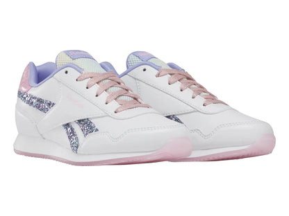 Tenis Reebok Royal CL Jog 30 Blanco y Rosa para Niña