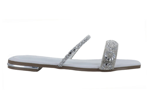 Sandalias MELIANA Blancas con Brillos para Mujer