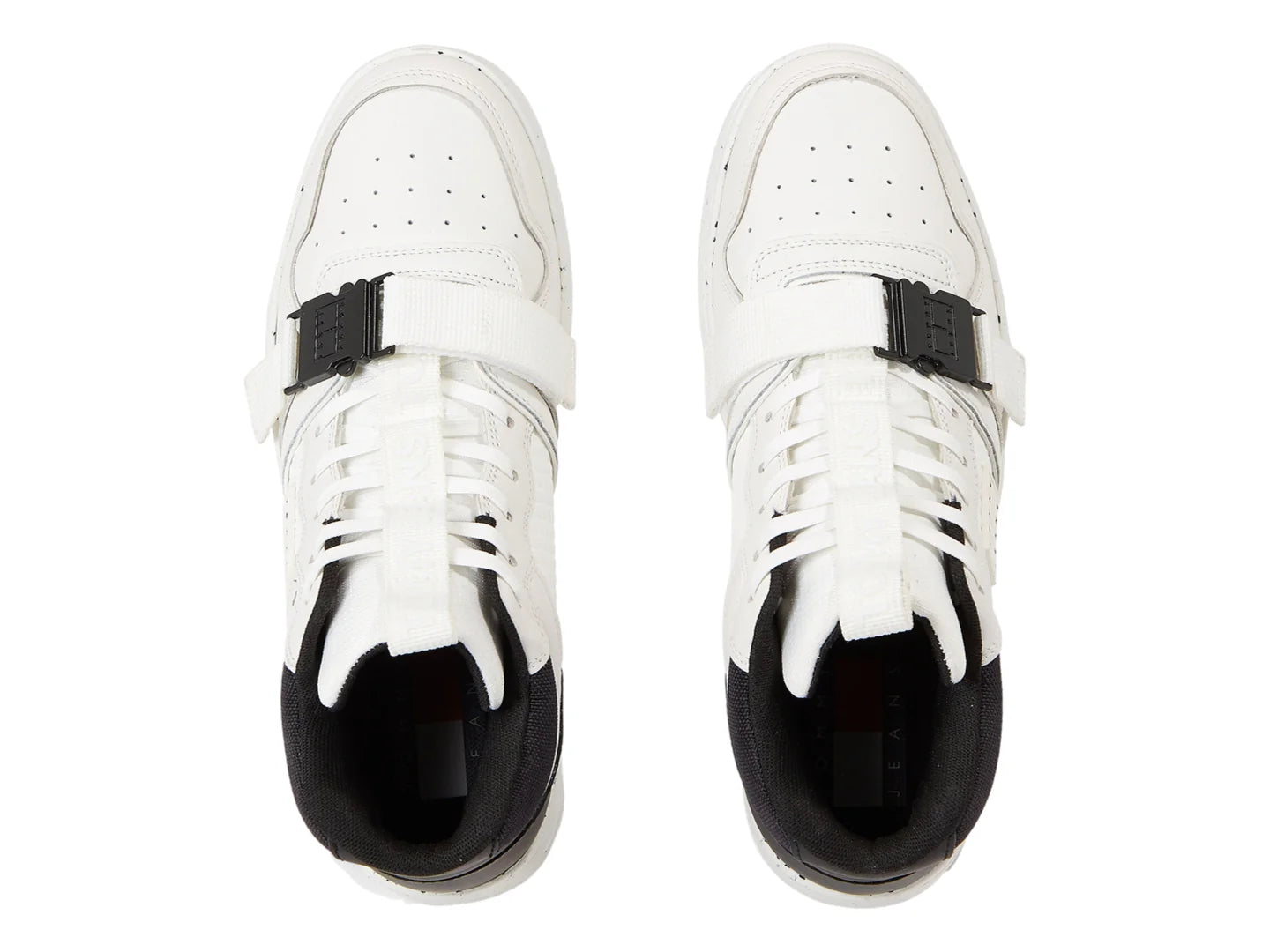 Tenis Tommy Hilfiger TJM Basket Leather Mid Blanco y Negro para Hombre