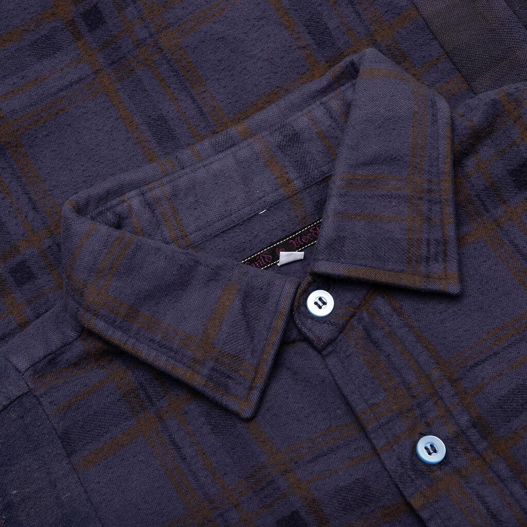 Flannel Shirt 7 Cuts Shirt Over Dye Purple