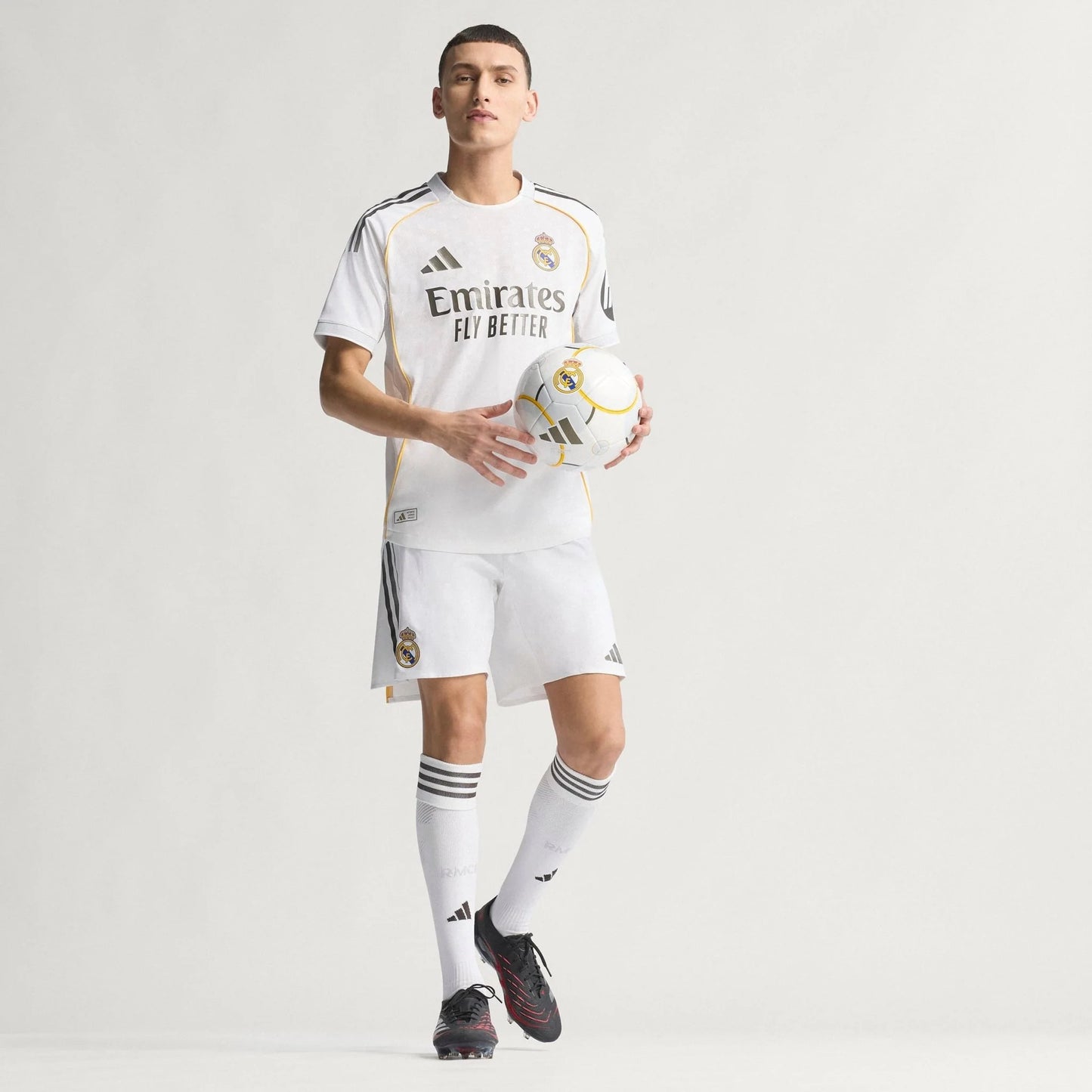 adidas Real Madrid Home Authentic Mens Soccer Jersey 25 26 White