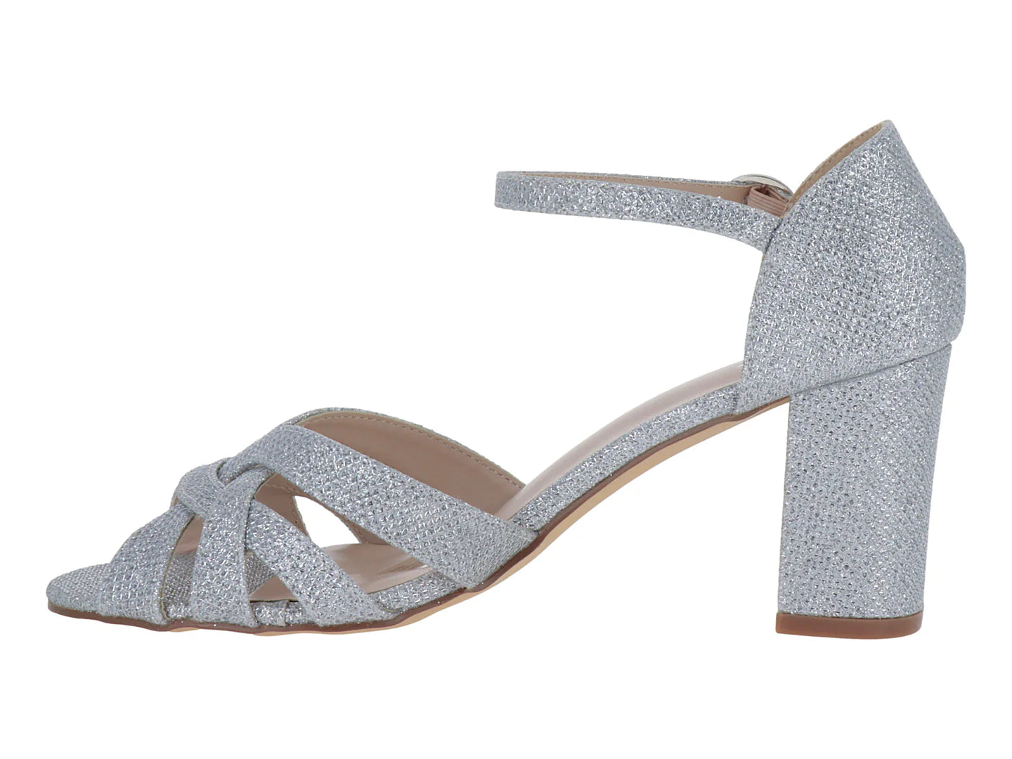 Sandalias ROZE Plateadas con Brillos para Mujer