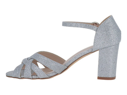 Sandalias ROZE Plateadas con Brillos para Mujer