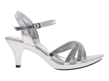 Zapatillas de Fiesta Roze Plata Tornasol para Mujer