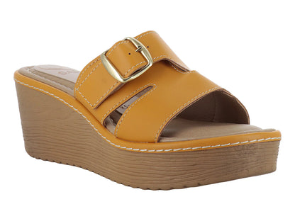 Sandalias Sary Plataforma Mostaza para Mujer