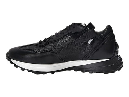 Tenis Cuadra de Piel Ternera Negro para Hombre