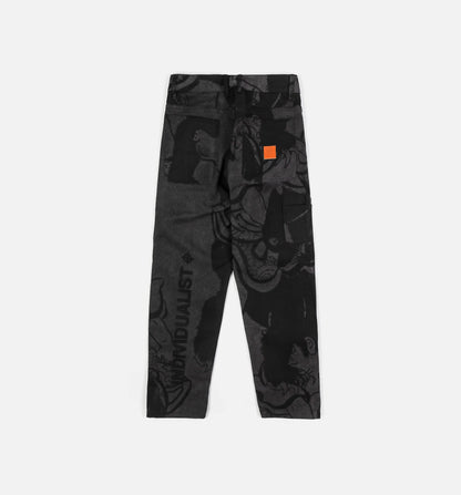 Kintaro Print Carpenter Mens Pant Black