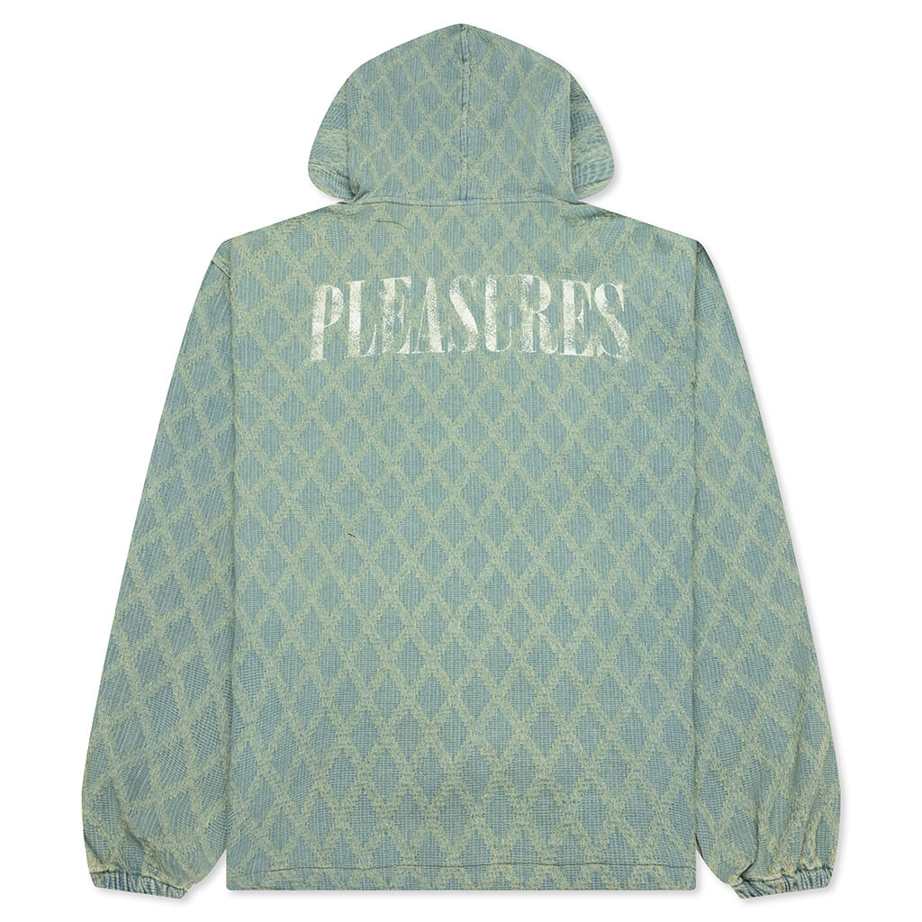 Diamond Jacquard Zip Hoodie Light Indigo