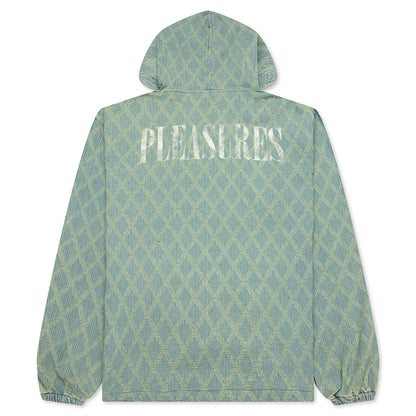 Diamond Jacquard Zip Hoodie Light Indigo