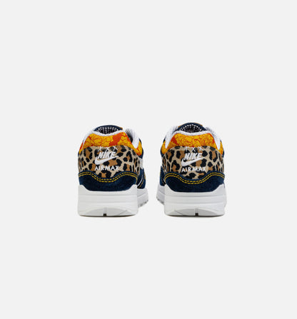 Air Max 1 Premium Denim Leopard Mens Lifestyle Shoe Blue Brown
