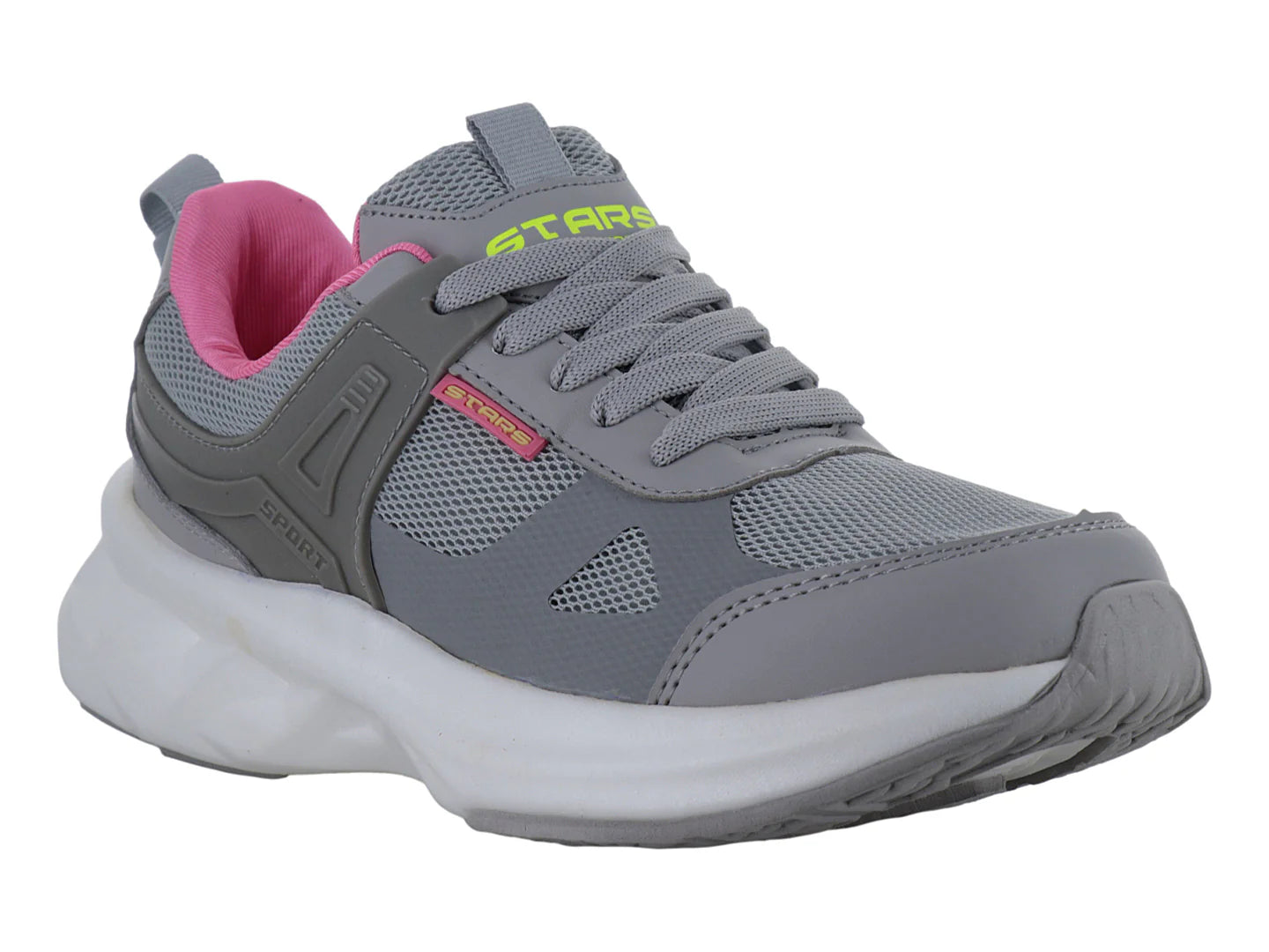 Tenis STARS Gris Rosa Neón para Mujer