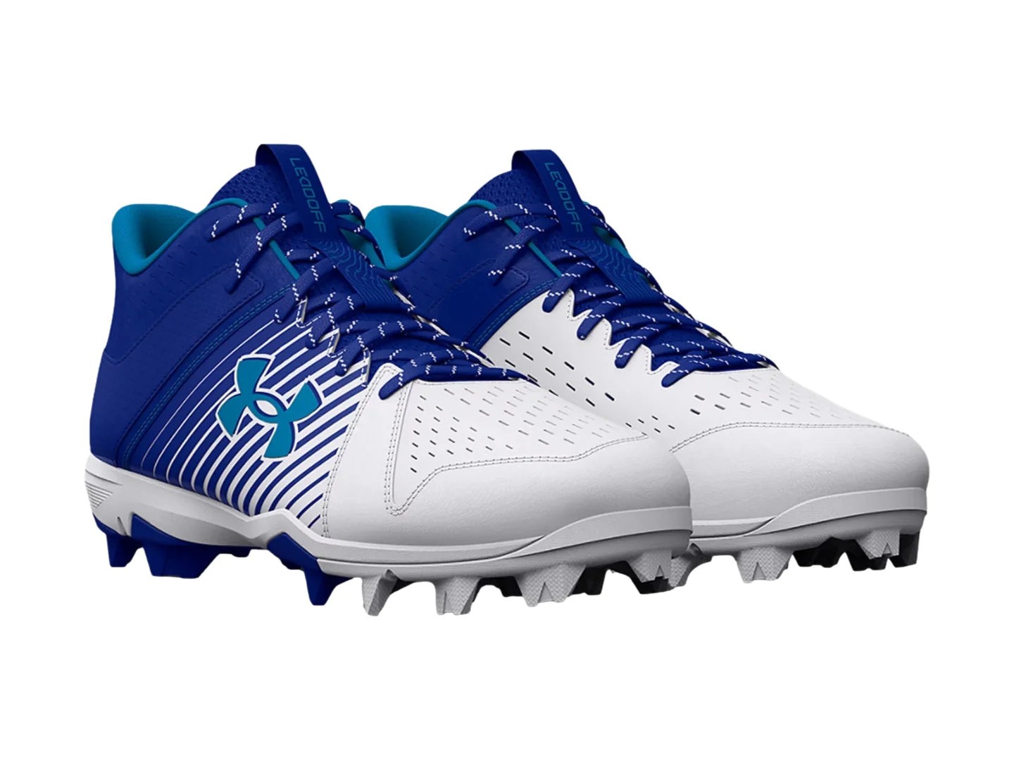 Tenis de Béisbol Under Armour Leadoff Mid Azul y Blanco para Hombre