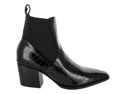 Botines Diana Denisse Negro Charol Caimán para Mujer