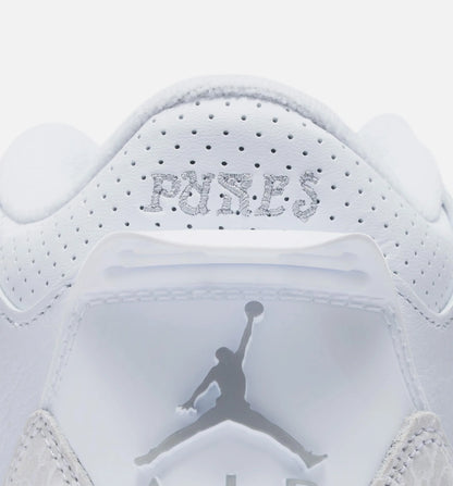 Air Jordan 3 Retro White And Silver Grade School Lifestyle Shoe White Metallic Silver Free Shipping