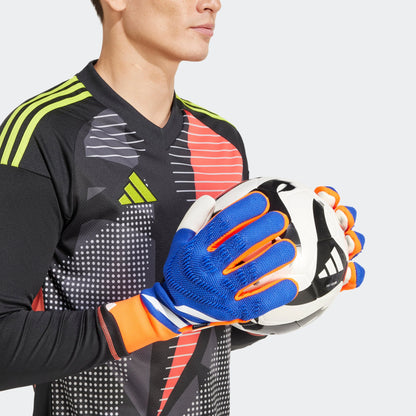 adidas Predator Pro Fingersave Goalkeeper Gloves Lucid Blue Red White
