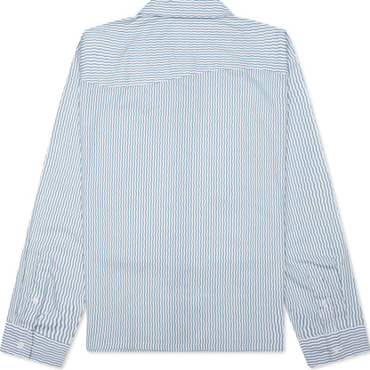 Wordmark Poplin Button Up Baby Blue