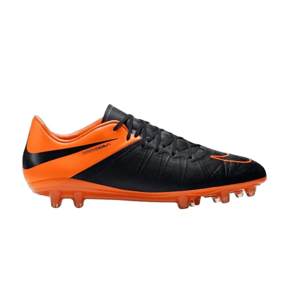 Nike Hypervenom Phinish Leather FG Firm Ground Soccer Cleats Black Total Orange