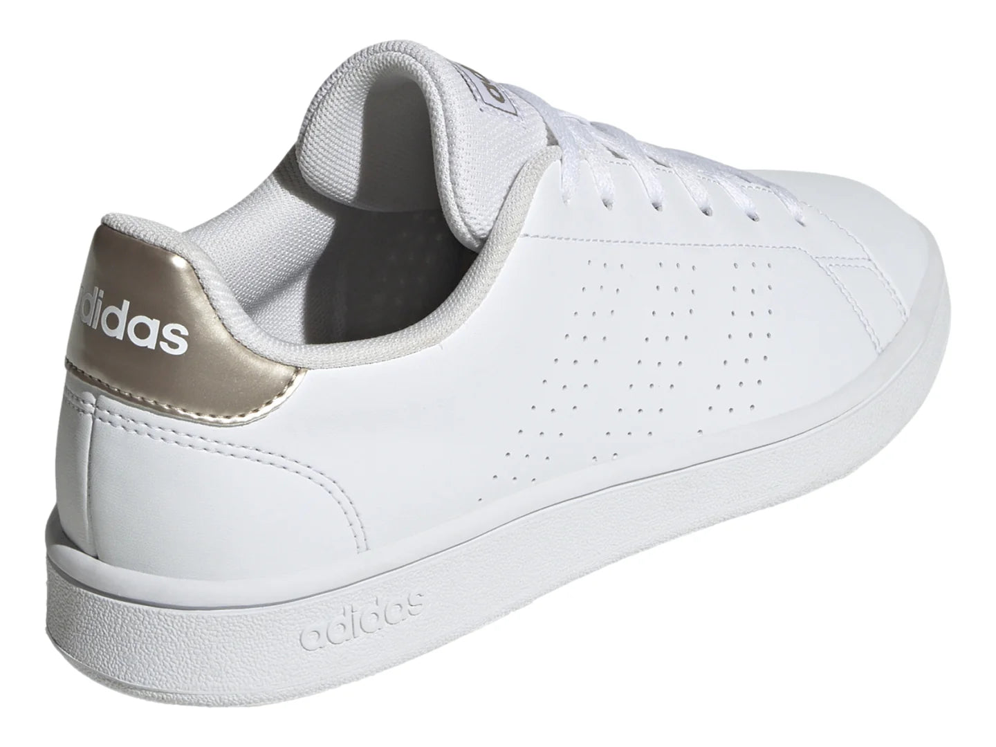 Tenis Adidas Advantage Base Blancos y Champagne para Mujer