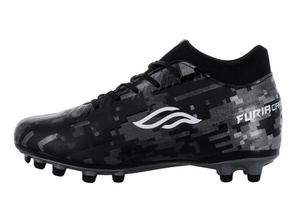 Tenis de Fútbol Furia Negro con Plata para Niño