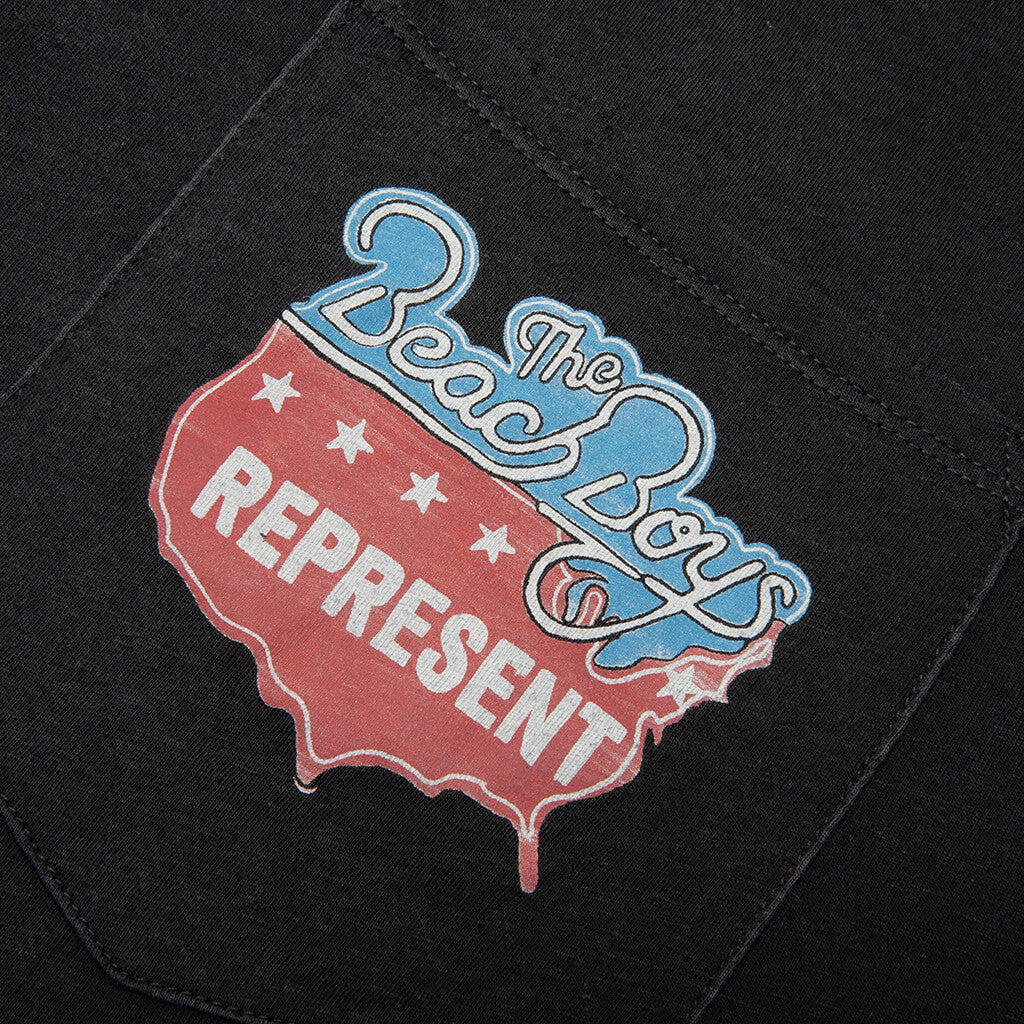 Represent x Beach Boys Americas Band T Shirt Stained Black