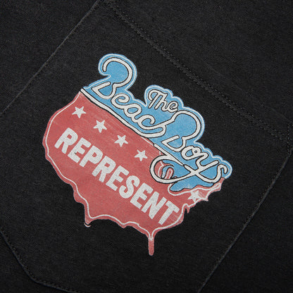 Represent x Beach Boys Americas Band T Shirt Stained Black
