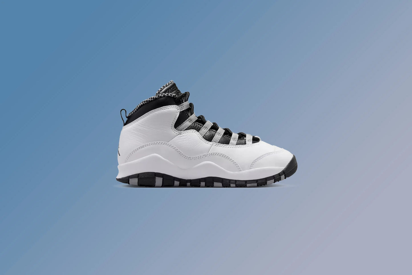 Air Jordan 10 Retro Steel GS White Black Light Steel Grey Dark Powder Blue