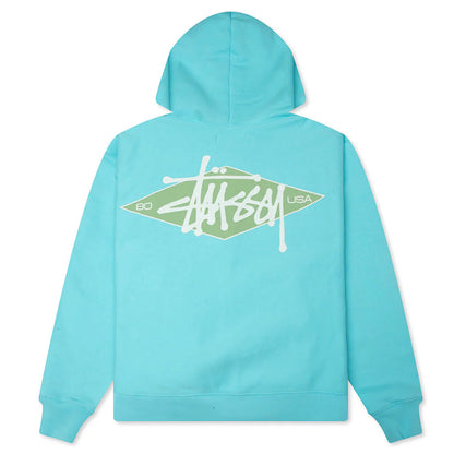 Basic Diamond Zip Hood Teal