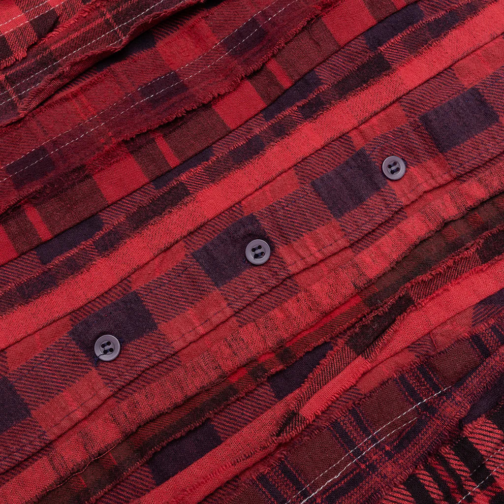 Over Dyed Ribbon Shirt Red