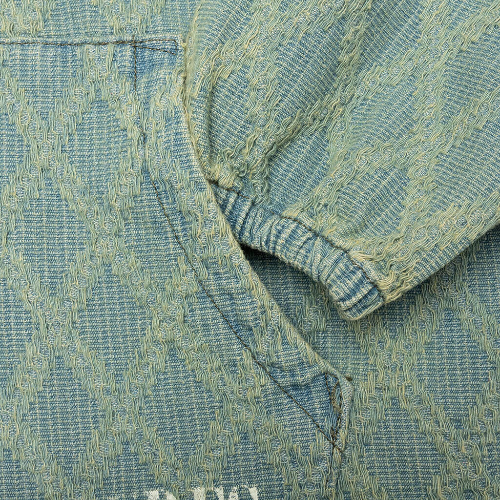 Diamond Jacquard Zip Hoodie Light Indigo