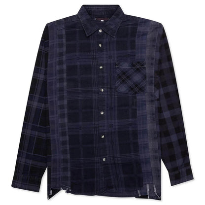 Flannel Shirt 7 Cuts Shirt Over Dye Purple