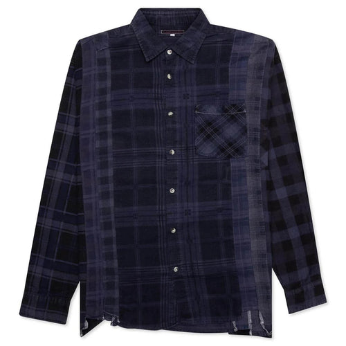 Flannel Shirt 7 Cuts Shirt Over Dye Purple