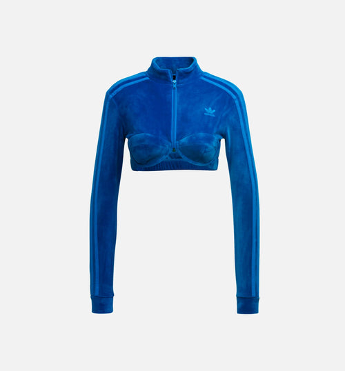 Jeremy Scott Velour Bra Track Top Womens Top Blue